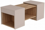 Kohvilaudade komplekt Kalune Design Sartos, beež v./pine, 30 - 40 cm x 100 cm x 37 - 40 cm, 3 tk