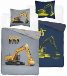 Laste voodipesukomplekt Glow In The Dark Excavator PPE-167, kollane v./hall v., 160 x 200 cm