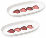 Serveerimistaldrik Hermia LUV0019, 26 cm x 14 cm x 3 cm, valge v./punane v., keraamiline