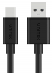 Juhe Unitek USB-A - USB-C Y-C480BK, 0.25 m, must v.