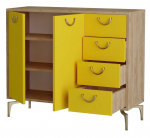 Kummut Kalune Design Zea 811MDD4130, tamm v./kollane v., 82 cm x 100 cm x 35 cm