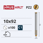 Ankrupolt raamidele Haushalt, 10x92 mm, 100 tk