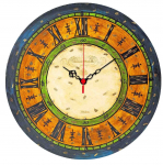 Kvartsseinakell Wallity Ms-01, sinine/oranž, 40 cm x 40 cm, 40 cm