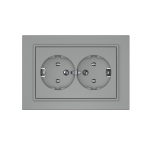 Pistikupesa 2-ne Vilma QR1000 RP16-021, maandusega, matt hall