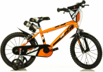 Lisaratastega laste jalgratas, linna- Dino Bikes R88, oranž, 14"