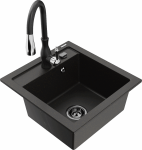 K&ouml;&ouml;givalamu koos kraaniga Mexen Vito, graniit, 49 cm x 52 cm x 21 cm, metallic black / gold