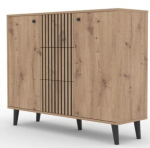 Kummut ADRK Ika, tamm v./must v., 93 cm x 35 cm x 120 cm