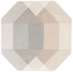 Vaip sise Home4you Dixie Carved 3, hall v./beež v., 160 cm x 160 cm