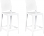 Baaritool Beliani Wellington, matt, valge v., 48 cm x 41 cm x 99 cm, 2 tk