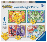 Pusle 4in1 Ravensburger Pokemon 4in1, 14 cm x 19 cm, 72 tk, mitmev&auml;rviline
