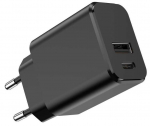 Telefoni laadija Setty, USB Type C/USB Type A, must v., 20 W