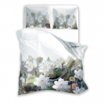 Voodipesukomplekt PEP-77, valge v./roheline v., 70 x 80 cm, 160 x 200 cm