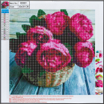 Teemantmosaiik Centrum Flower Basket, roosa v., 30 x 30 cm