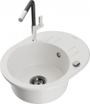 K&ouml;&ouml;givalamu koos kraaniga Mexen Kevin, graniit, 58.6 cm x 45.8 cm x 19 cm, white+black/chrome