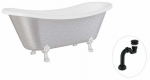 Vann, teisaldatav Besco Amelia Glam, 190 cm x 77 cm x 69 cm, ovaalne, h&otilde;be/must