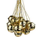 J&otilde;ulupuu m&auml;nguasjade komplekt Bells, kuldne, 2.5 cm, metall, 12 tk
