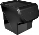 Kaanega hoiukarp, toidule/kartulite jaoks Vilde, 13 l, must, 27.5 x 26 x 34 cm