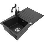 K&ouml;&ouml;givalamu koos kraaniga Mexen Cesar, graniit, 77.5 cm x 47 cm x 19 cm, metallic black/silver+black