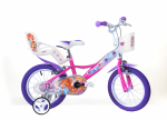 Lisaratastega laste jalgratas, laste Dino Bikes Winx, valge v./roosa v./violetne v., 14"