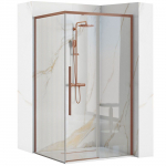 Du&scaron;ikabiin Rea Solar, ruudukujuline, 90 cm x 90 cm x 200 cm, brushed copper v./l&auml;bipaistev