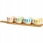 Serveerimiskomplekt Excellent Houseware Fika, 125 ml, 40 cm x 8 cm x 6 cm, mitmev&auml;rviline, keraamiline/bambus