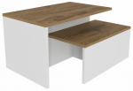 Kohvilaudade komplekt Kalune Design Twins, tamm v./valge v., 35 - 45 cm x 72 cm x 27 - 42 cm, 2 tk
