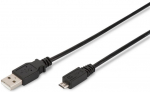 Juhe Assmann USB 2.0 male, Micro USB B male, 1 m, must v.