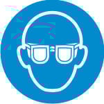 Kleebis Tamrex, ohutusm&auml;rk, 10 cm, 10 cm sinine/valge