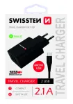 Telefoni laadija Swissten Premium Travel, Micro USB/2 x USB, 120 cm, must v.