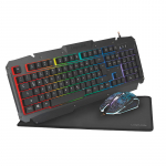 Juhtmega m&auml;nguklaviatuur Logilink Gaming-Set ID0185, DE, must v./mitmev&auml;rviline