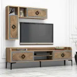 Sektsioonkapp Kalune Design Samba 845HCT3074, sinine v./p&auml;hklipuu v., 35 cm x 180 cm x 52 cm