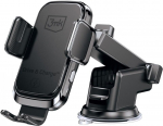 Auto laadija 3MK Drive & Charge, Qi Wireless, must v., 15 W