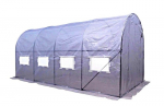 Akendega kaarjas kasvuhoone 001389, pol&uuml;vin&uuml;&uuml;lkloriid (pvc), 6 x 3 m, valge v.
