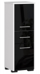 Eraldi seisev vannitoakapp Akord Furniture Factory Fin, valge v./must v., 30 cm x 30 cm x 85 cm