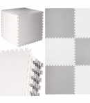 Matt beebidele - pusle Foam Mat FM0025, 179 cm x 179 cm, 27 tk, valge v./hall v.