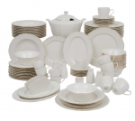 L&otilde;unaserviis Kutahya Belle, portselan, Kuldne v./Valge v.