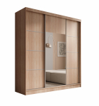 Riidekapp ADRK Keri, h&otilde;be v./sonoma tamm v., 200 cm x 61 cm x 215 cm, peegliga