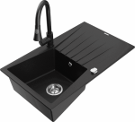 K&ouml;&ouml;givalamu koos kraaniga Mexen Cesar, vaik/graniit, 77.5 cm x 47 cm x 19 cm, must