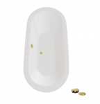 Vann, sisseehitatav Besco Victoria, 160 cm x 75 cm x 44 cm, ovaalne, valge