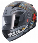 Mootorratta kiiver Shiro SH-508 APACHE, M (57-58 cm), must/punane/hall