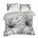 Voodipesukomplekt PT-254, valge v./must v./hall v., 70 x 80 cm, 160 x 200 cm