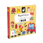 Magnetraamat - pusle Janod Magneti Stories Firefighters, mitmev&auml;rviline, 30 tk
