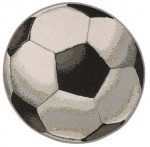 Vaip sise 4Living Football, valge v./must v., 100 cm x 100 cm