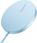 Juhtmevaba induktiivne laadija Baseus Simple Mini3, USB Type C, 6.05 cm, helesinine v., 15 W
