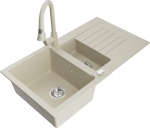 K&ouml;&ouml;givalamu koos kraaniga Mexen Matias, graniit, 90 cm x 50.5 cm x 20 cm, beež