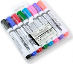 Valge tahvli marker Springos, 1 - 3 mm, mitmev&auml;rviline, 8 tk