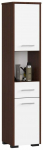 Vannitoa kapp Akord Furniture Factory Fin 30 2D, valge v./wenge, 30 cm x 30.4 cm x 140 cm