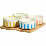 Serveerimiskomplekt Secret de Gourmet Fika, 230 ml, 21 cm x 21 cm x 6 cm, mitmev&auml;rviline, keraamiline/bambus