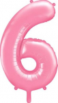 Fooliumist &otilde;hupall number PartyDeco Nr. 6, heleroosa v.