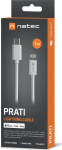 Juhe Natec Prati NKA-2150, USB Type C/Lightning, 100 cm, valge v., 20 W